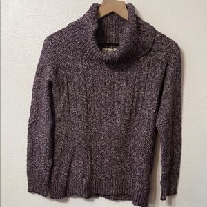 Sonoma Women's Heathered Purple Cowl Neck Sweater